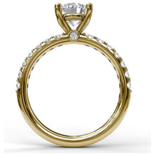 Load image into Gallery viewer, Fana 14K Yellow Gold Classic Pave Round Cut Engagement Ring
