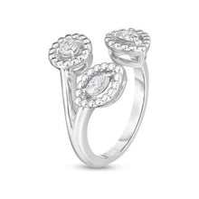 Load image into Gallery viewer, Roberto Coin 18K White Gold Diamond Dolcetto Three-Stone Ring
