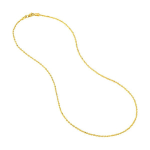 14K Yellow Gold 1.56mm Diamond Cut Rope Chain