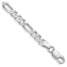 Load image into Gallery viewer, Sterling Silver Rhodium Plated 5.25mm Figaro Chain
