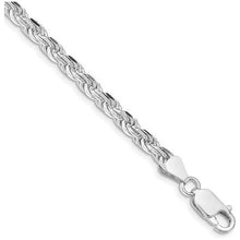 Load image into Gallery viewer, Sterling Silver Rhodium Plated 4.25mm Diamond Cut Rope Chain
