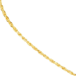 14K Yellow Gold 1.05mm Diamond Cut Rope Chain