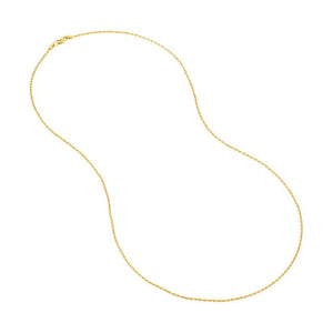 14K Yellow Gold 1.05mm Diamond Cut Rope Chain