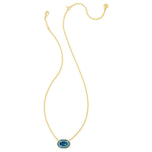 Kendra Scott Elisa Gold Crystal Necklace in Sea Blue Illusion