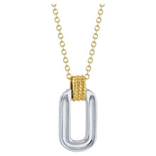 Load image into Gallery viewer, 14K Yellow &amp; White Gold Diamond Paperclip Necklace
