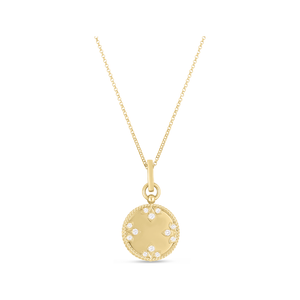 Roberto Coin 18K Yellow Gold Medallion Small Charm Diamond Necklace