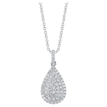 Load image into Gallery viewer, 14K White Gold Pear Cluster Diamond Necklace
