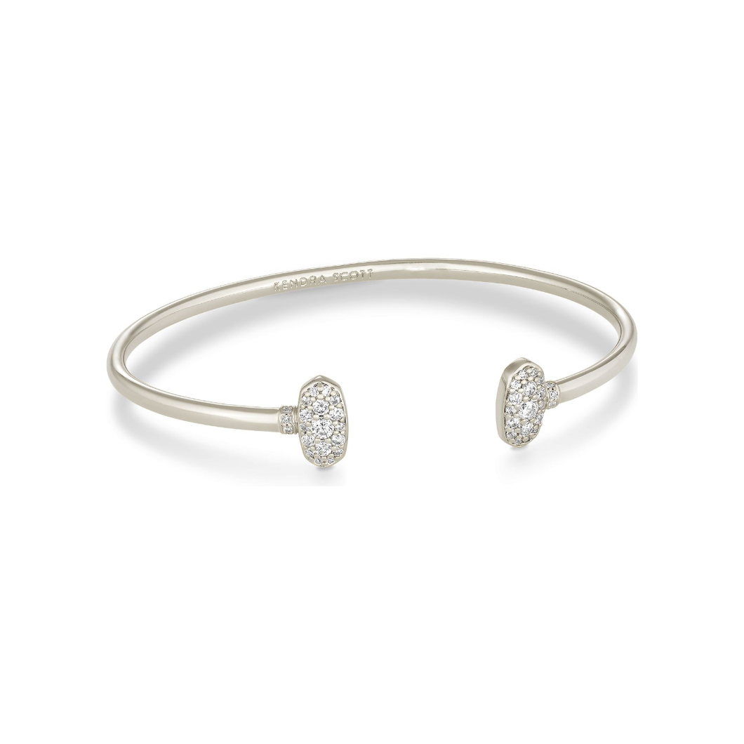 Kendra Scott Silver Grayson Cuff in White CZ