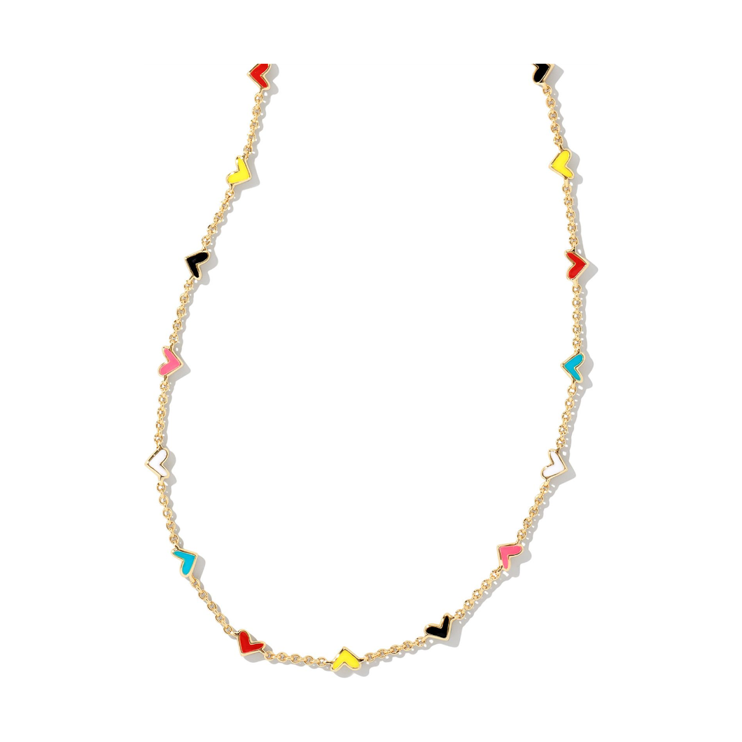 Kendra Scott Gold Haven Heart Strand Necklace in Multi Mix