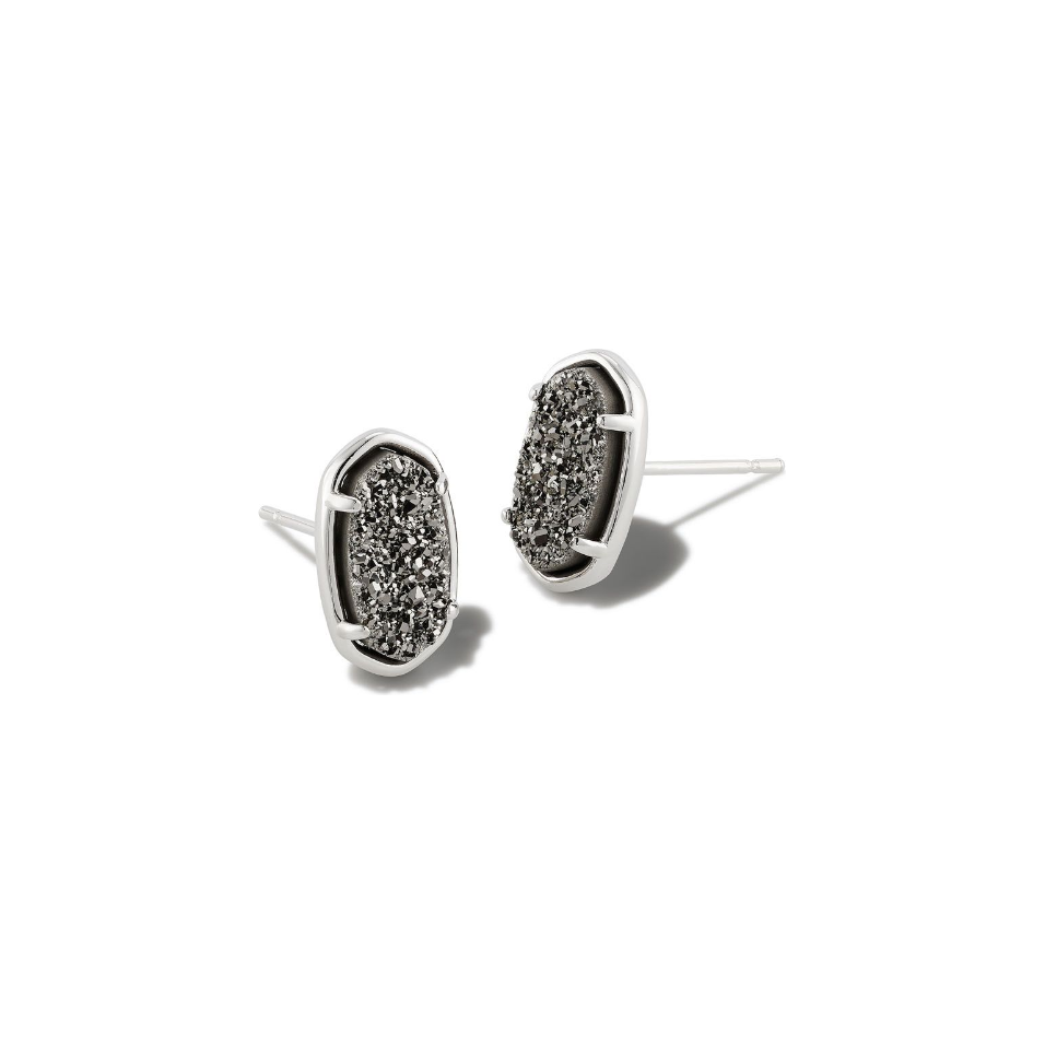 Kendra Scott Silver Grayson Stud Earrings in Platinum Drusy