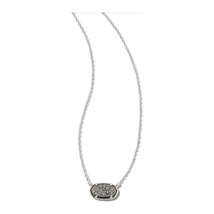 Kendra Scott Silver Grayson Necklace in Platinum Drusy