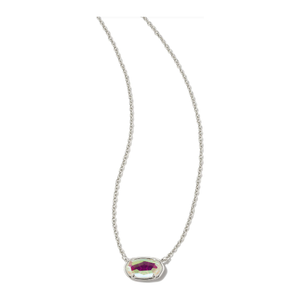 Kendra Scott Silver Grayson Necklace in Dichroic Glass