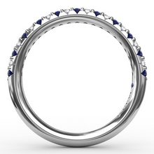 Load image into Gallery viewer, Fana 14K White Gold Alternating Diamond and Sapphire Band
