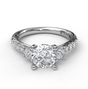 Fana 14K White Gold and Diamond 3-Stone Engagement Ring