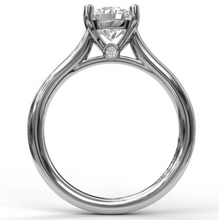 Load image into Gallery viewer, Fana 14k White Gold and Diamond Round Solitaire Engagement Ring
