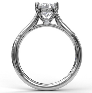 Fana 14k White Gold and Diamond Round Solitaire Engagement Ring