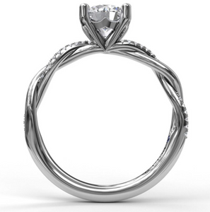 Fana 14K White Gold and Diamond Twist Engagement Ring