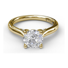 Load image into Gallery viewer, Fana 14K Yellow Gold and Diamond Solitaire Engagement Ring

