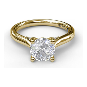 Fana 14K Yellow Gold and Diamond Solitaire Engagement Ring