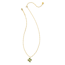 Load image into Gallery viewer, Kendra Scott Gold Clover Necklace in Green Crystal
