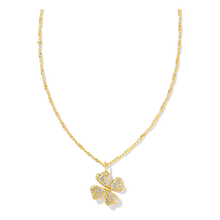 Load image into Gallery viewer, Kendra Scott Gold Clover Necklace in White Crystal
