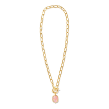 Load image into Gallery viewer, Kendra Scott Gold Daphne Link Chain Necklace in Light Pink Iridescent Abalone
