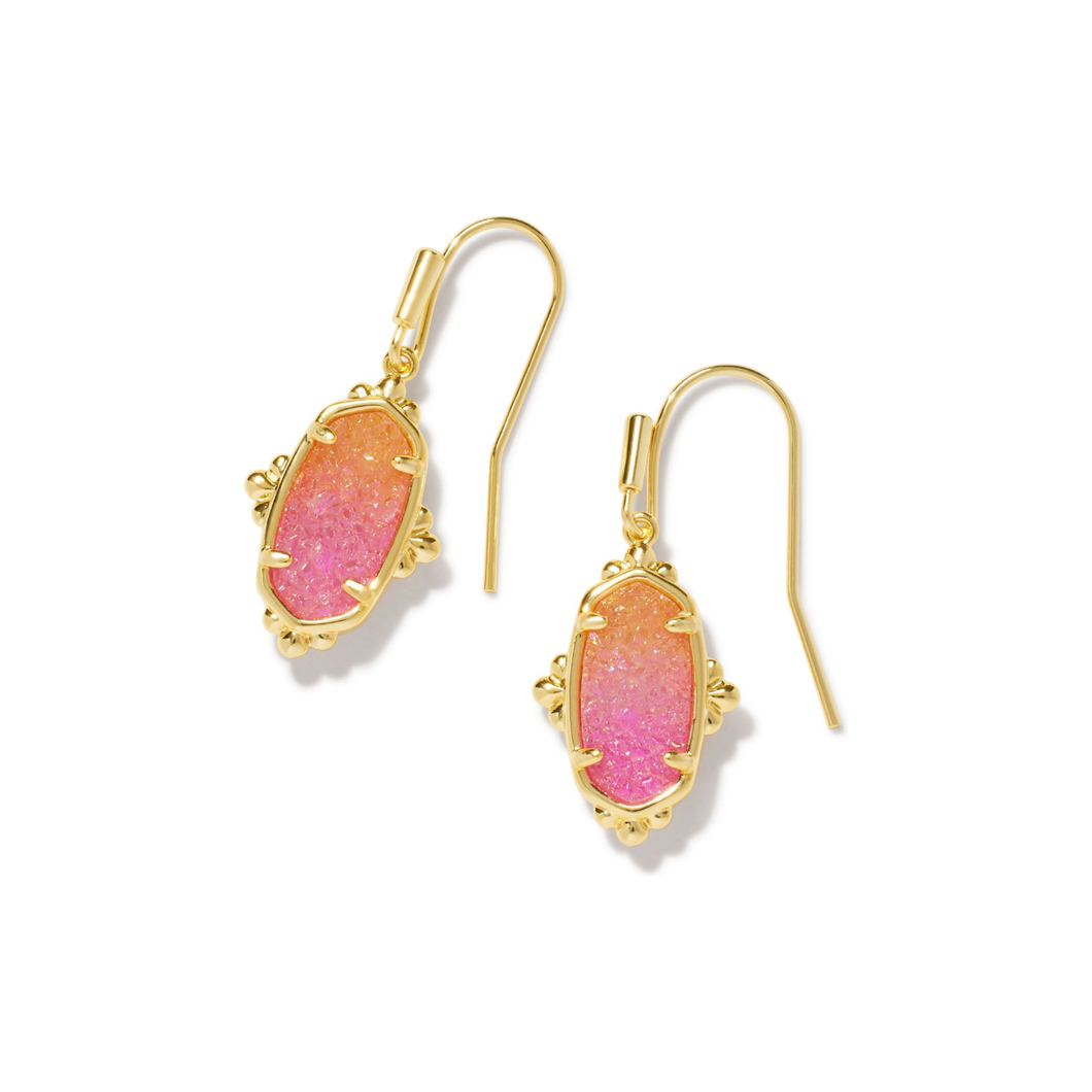 Kendra Scott Gold Lee Petal Frame Drop Earrings in Sunrise Ombre Drusy