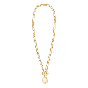 Kendra Scott Gold Daphne Link Chain Necklace in Ivory Mother of Pearl