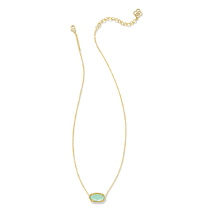 Kendra Scott Elisa Gold Necklace in Light Green Mother of Pearl