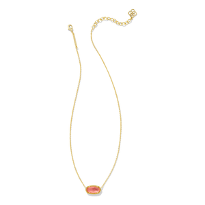 Kendra Scott Elisa Gold Necklace in Coral Pink Mother of Pearl