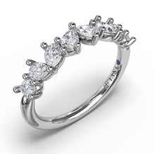 Load image into Gallery viewer, Fana 14K White Gold Pear Cluster Diamond Band
