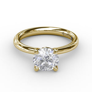 Fana 14K Yellow Gold Tapered Solitaire Engagement Ring