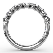Load image into Gallery viewer, Fana 14K White Gold And Diamond Staggered Baguette Band

