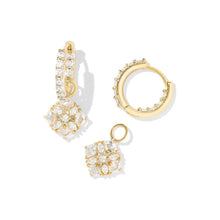 Load image into Gallery viewer, Kendra Scott Gold Dira Huggies in White Crystal
