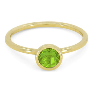 14K Yellow Gold Round Bezel Gemstone Ring