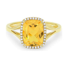 Load image into Gallery viewer, 14K Yellow Gold Cushion Gemstone Split Shank Ring
