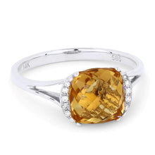 Load image into Gallery viewer, 14K White Gold Cushion Gemstone and Diamond Ring
