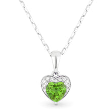 Load image into Gallery viewer, 14K White Gold Heart Gemstone and Diamond Accent Pendant
