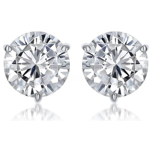 14K White Gold Martini Diamond Studs