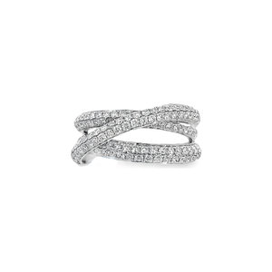 14K White Gold Diamond Pave Fashion Ring