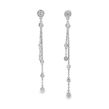 Load image into Gallery viewer, 14K Gold Diamonds by the Inch Bezel Dangle Earrings
