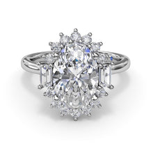 Load image into Gallery viewer, Fana 14K White Gold Diamond Modern Halo Engagement Ring
