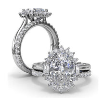 Load image into Gallery viewer, Fana 14K White Gold Diamond Modern Halo Engagement Ring
