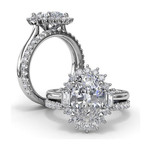 Fana 14K White Gold Diamond Modern Halo Engagement Ring