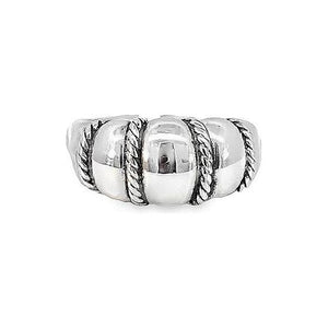 Estate Sterling Silver Braided Domed Band