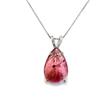 Load image into Gallery viewer, Estate Sterling Silver Cabachon Pink Tourmaline Necklace
