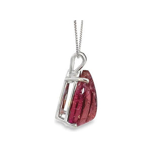 Sterling Silver Cabachon Pink Tourmaline Necklace