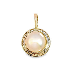 Estate 14K Yellow Gold Mabe Pearl Pendant Enhancer