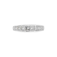 Load image into Gallery viewer, Estate 14K White Gold Graduated Princess Cut Channel Band
