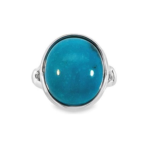 Estate Sterling Silver Turquoise-Like Cabachon Ring